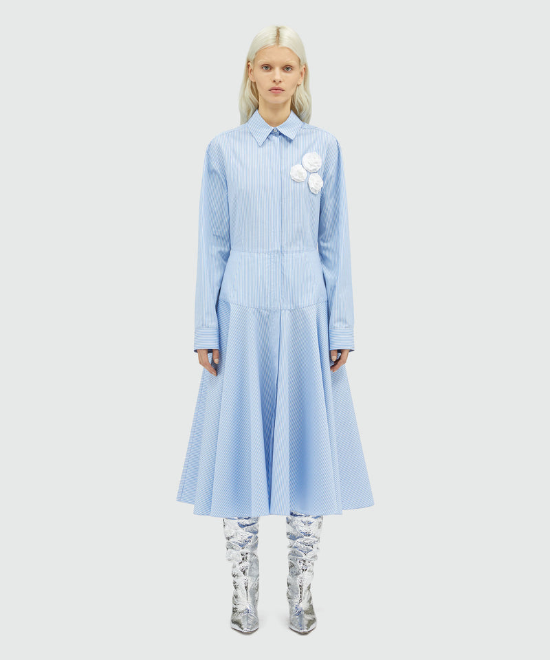 Poplin striped shirt dress LIGHT BLUE Women 