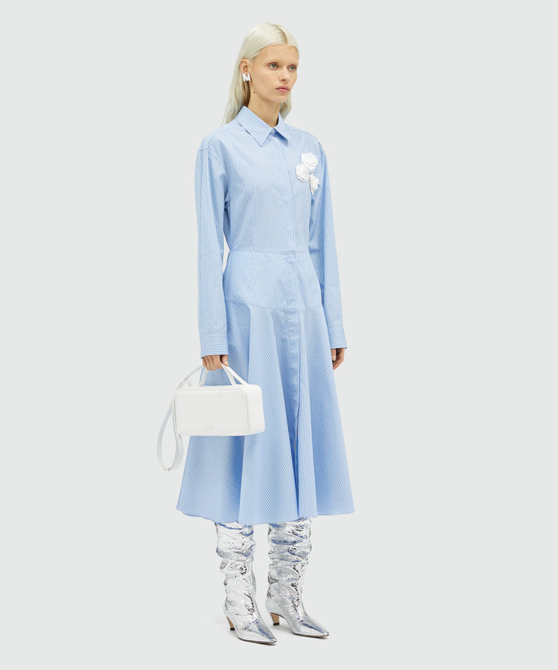 Poplin striped shirt dress LIGHT BLUE Women 