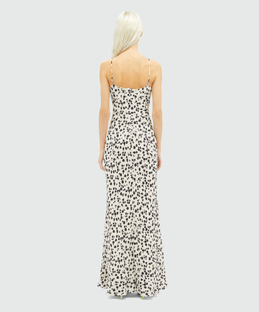 Viscose slip dress with knotted waist