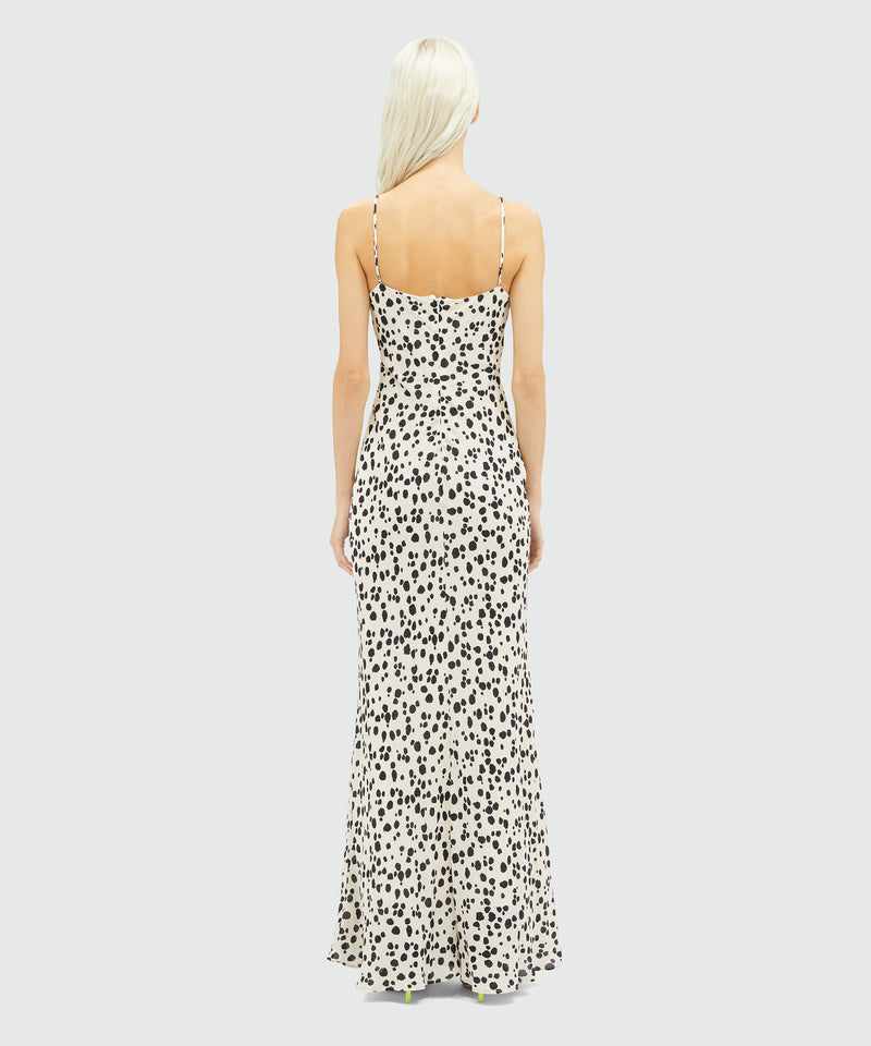 Viscose slip dress with knotted waist OFF WHITE Women 