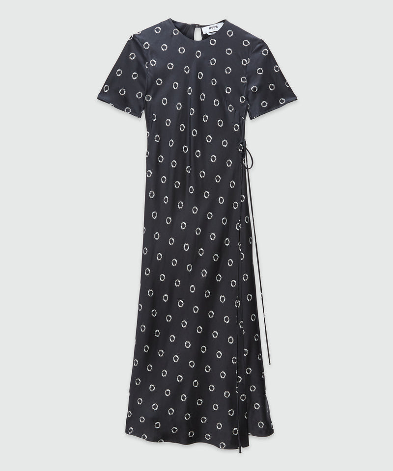 Viscose print midi dress BLACK Women 