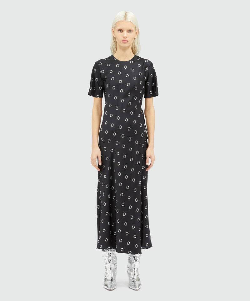 Viscose print midi dress BLACK Women 