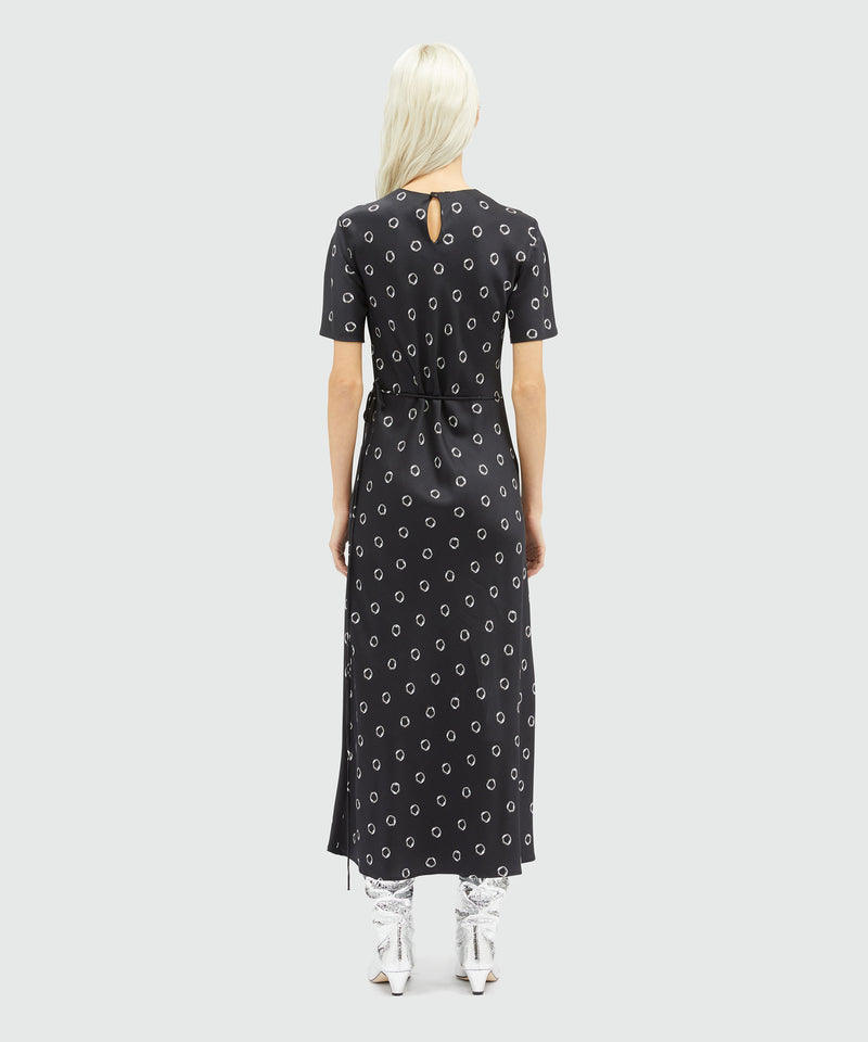 Viscose print midi dress BLACK Women 