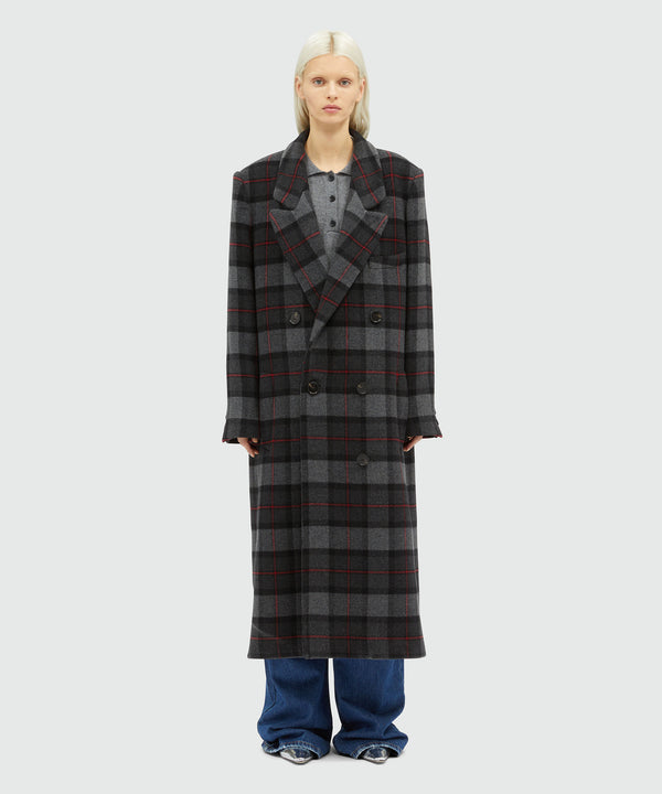 Cappotto in panno maxi check