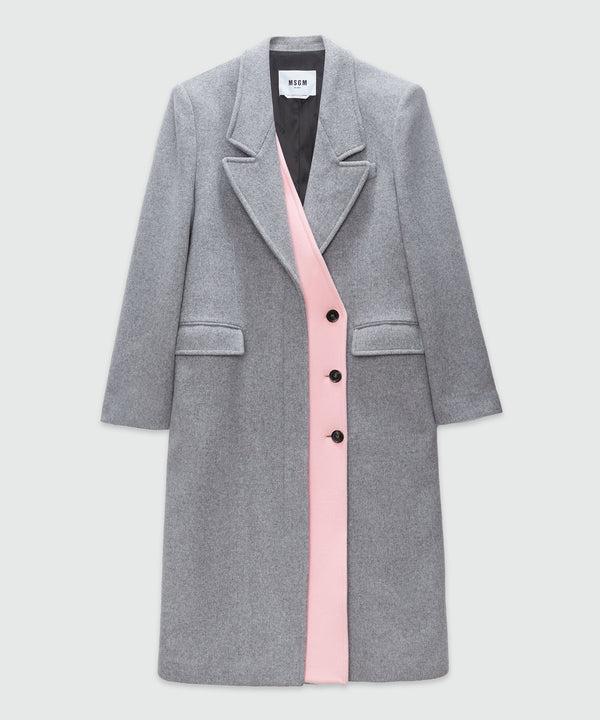 Blended wool double-layer coat