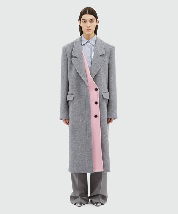 Blended wool double-layer coat