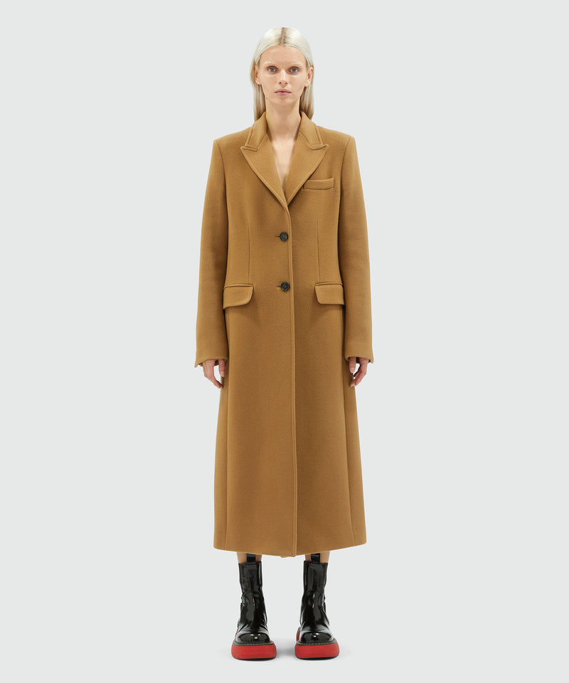 Virgin camel hair wool long coat BEIGE Women 