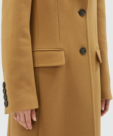 Virgin camel hair wool long coat