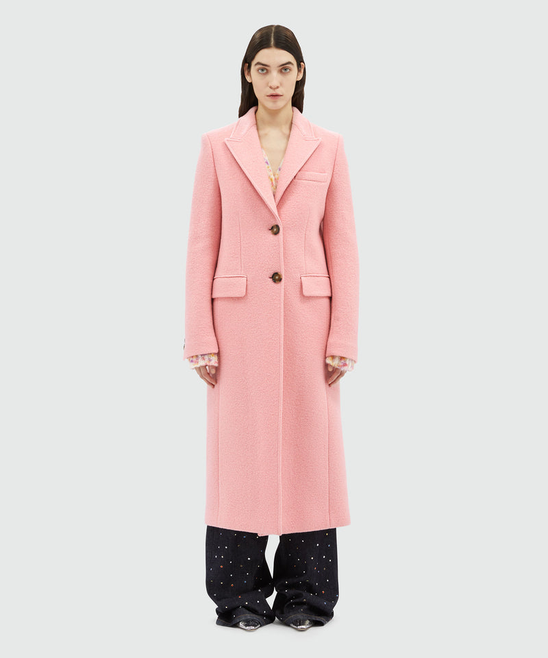 Pink MSGM tailored single-breasted coat  in wool LIGHT PINK Women 