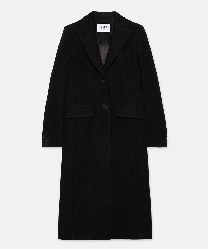 Black MSGM tailored single-breasted coat  in wool BLACK Women 