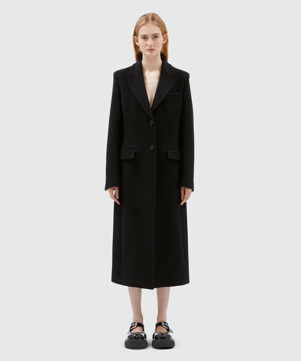 Black MSGM tailored single-breasted coat  in wool