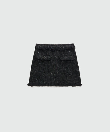 Lurex tweed miniskirt