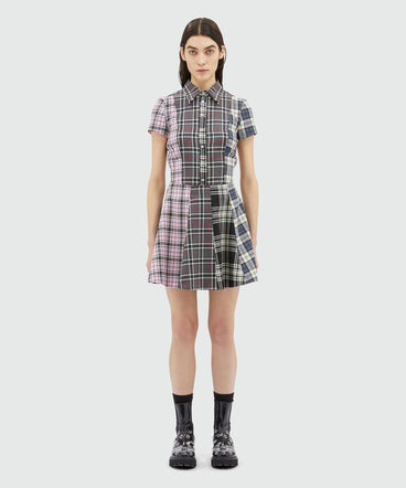 Wool tartan miniskirt