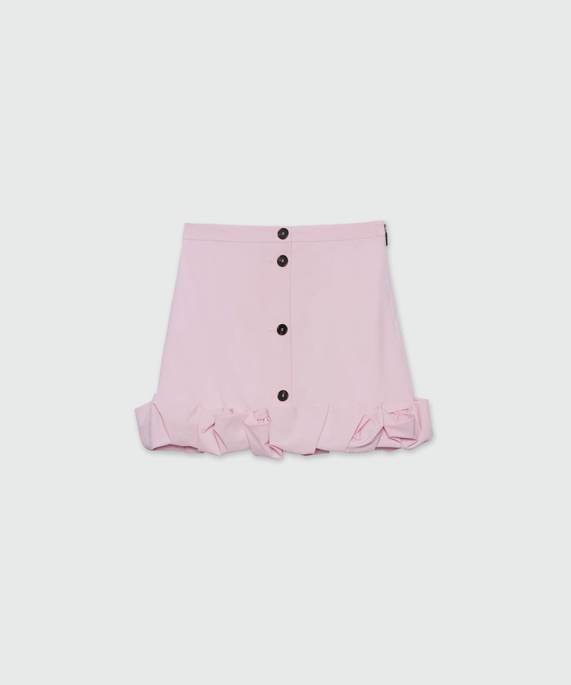 Pink wool miniskirt with ruffles LIGHT PINK Women 