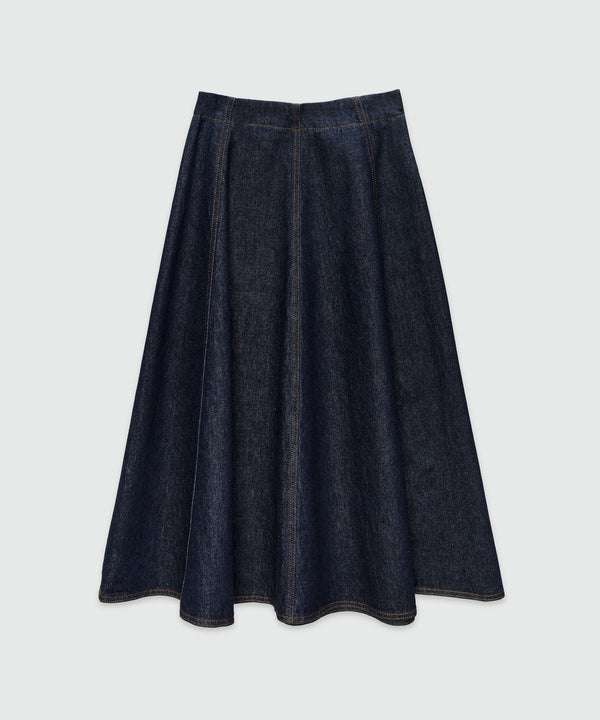 Roomy denim skirt