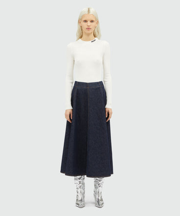 Roomy denim skirt