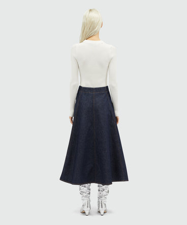 Roomy denim skirt