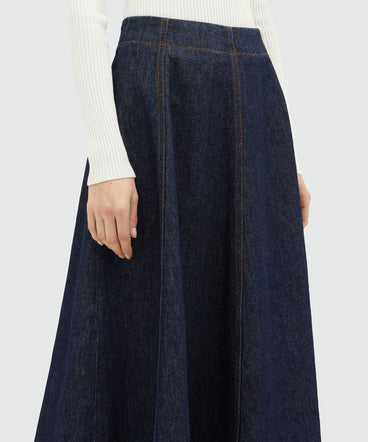 Roomy denim skirt