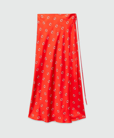 Fluid viscose print skirt