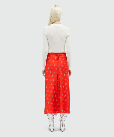 Fluid viscose print skirt