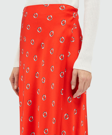 Fluid viscose print skirt