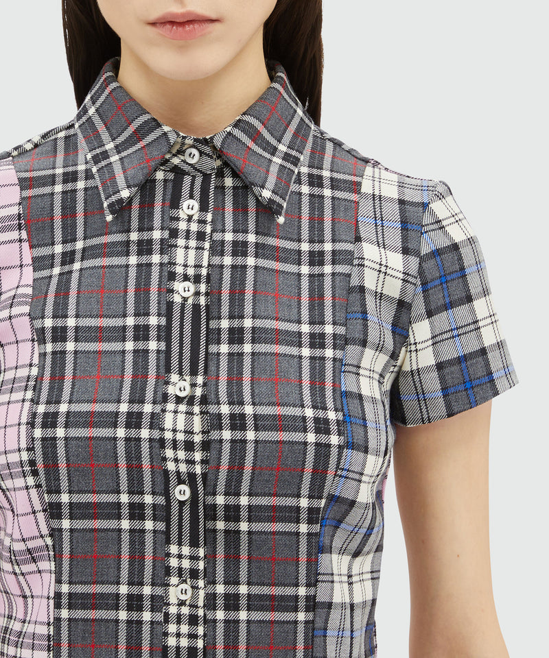 Wool tartan shirt NERO Donna 