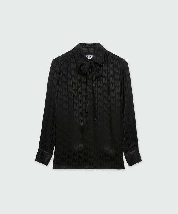 Black satin "TheMwave" shirt