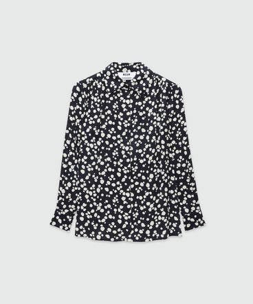 Satin shirt with MSGM polka dot print