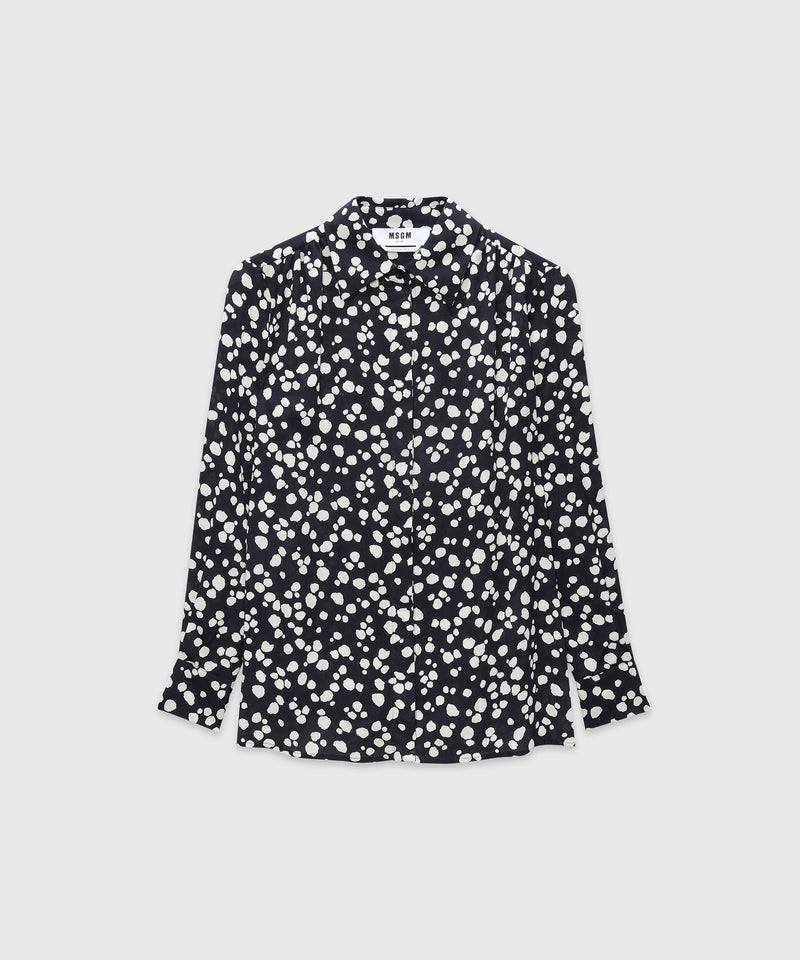 Satin shirt with MSGM polka dot print BLACK Women 