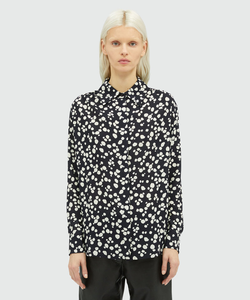 Satin shirt with MSGM polka dot print BLACK Women 