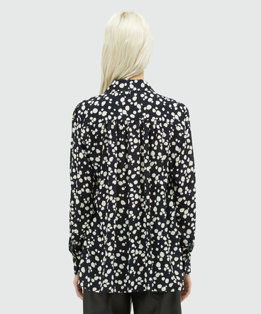 Satin shirt with MSGM polka dot print