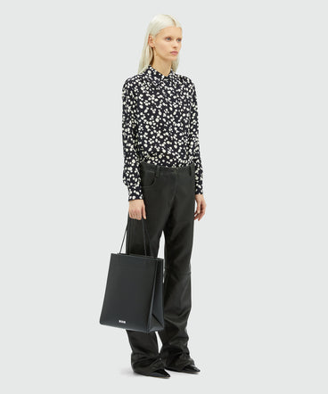 Satin shirt with MSGM polka dot print