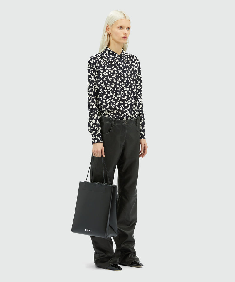 Satin shirt with MSGM polka dot print BLACK Women 