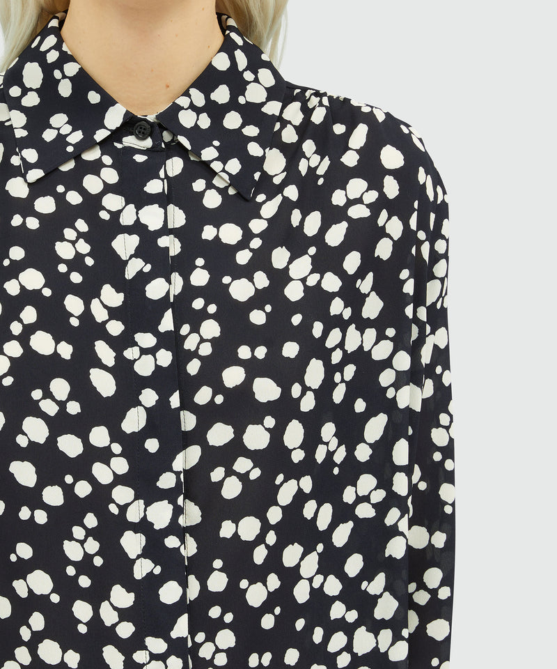 Satin shirt with MSGM polka dot print BLACK Women 