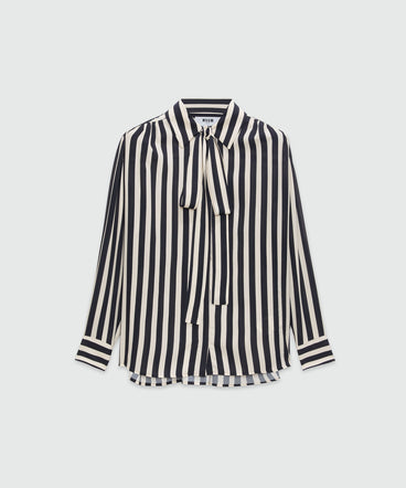 Satin striped print shirt