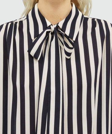 Satin striped print shirt