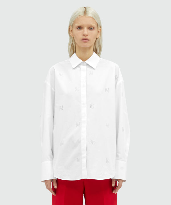 Poplin shirt with "TheMwave" pattern