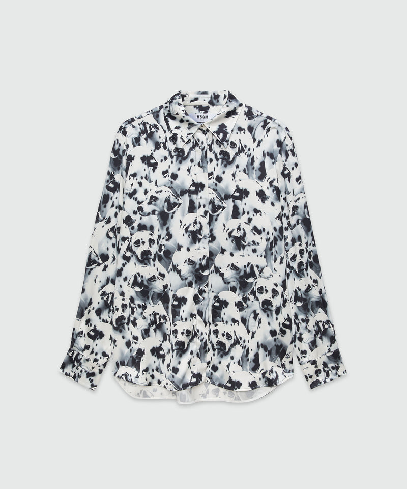 Viscose shirt with "Ceramic dalmatian" print WHITE Women 