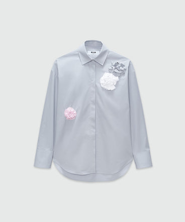 Poplin shirt with applications