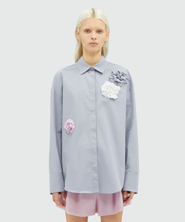 Poplin shirt with applications