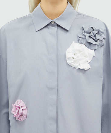 Poplin shirt with applications