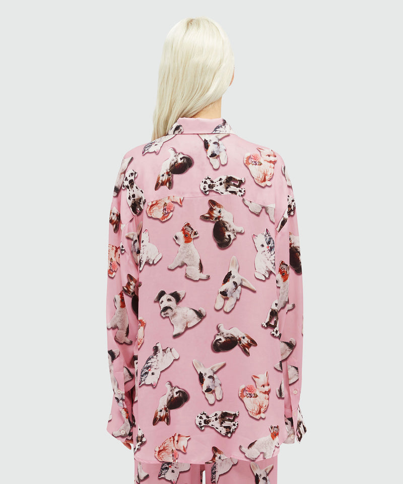 Viscose shirt with  "Ceramic puppies" print LIGHT PINK Women 