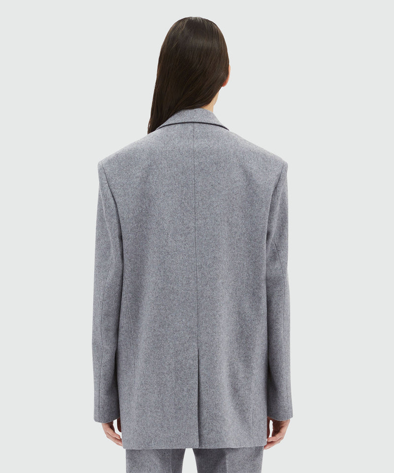 Structured wool jacket with studs GREY Women 