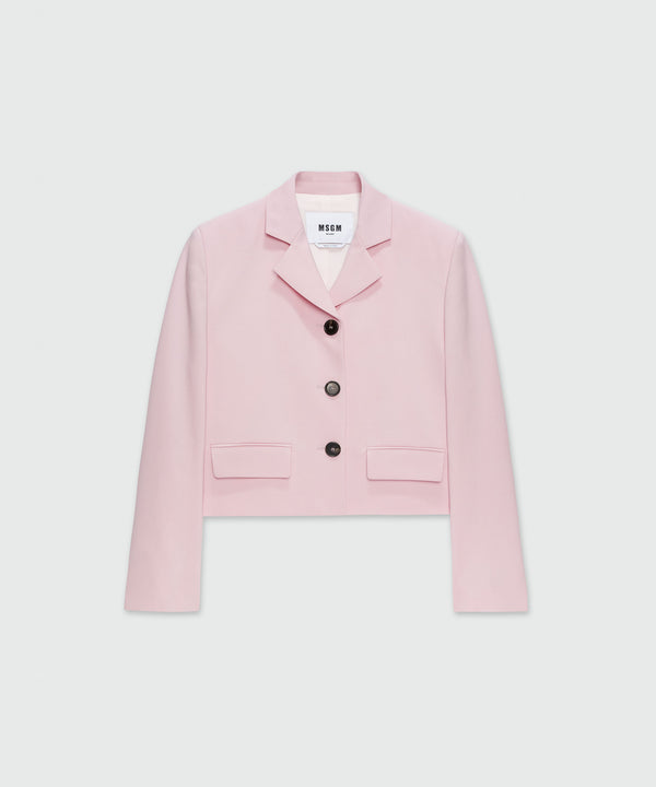 Pink virgin wool boxy jacket