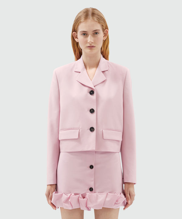 Pink virgin wool boxy jacket