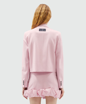 Pink virgin wool boxy jacket