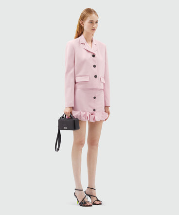 Pink virgin wool boxy jacket