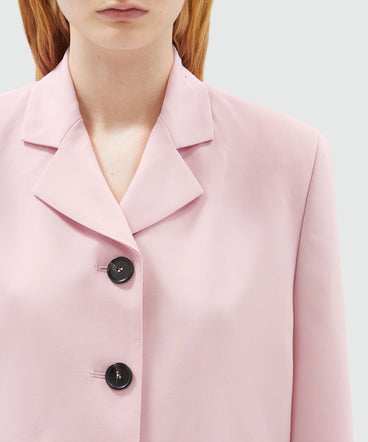 Pink virgin wool boxy jacket