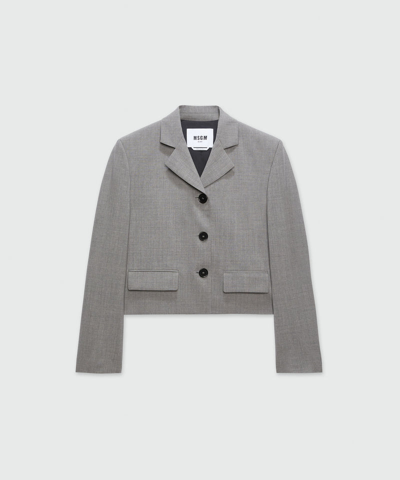 Gray virgin wool boxy jacket GREY Women 