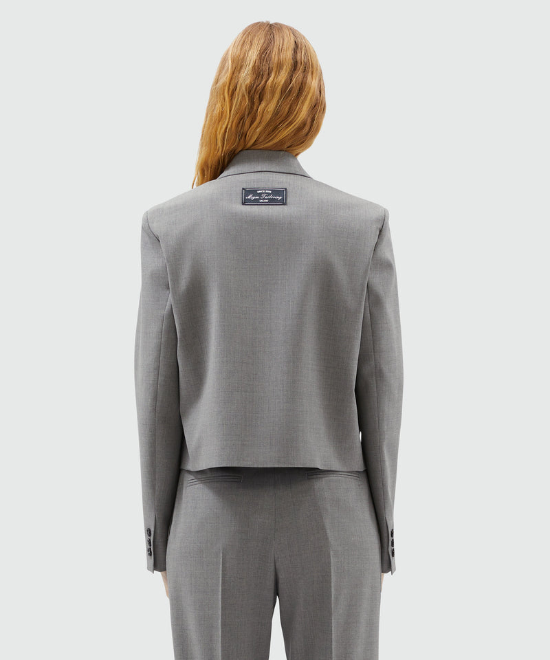 Gray virgin wool boxy jacket GREY Women 